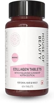HOUSE OF BEAUTY Collagen Supplement Tablets With Hyaluronic & Rosehip Nutraceutical For Skin, Hair & Nails - 60 Tablets, 200 g (Pack of 1)