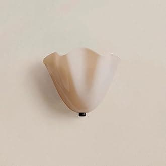 Vintage Shell Wall Sconce – Mid-Century Coastal Amber Glass Shade – Antique-Style Shell-Shaped Wall Lamp for Living Room, Bedroom & Hallway