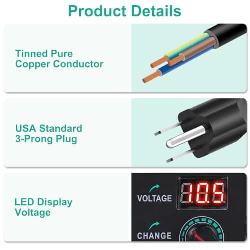 Universal Power Supply 3V~24V 3A 72W Adjustable Variable 3V 5V 6V 9V 12V 15V 18V 20V 24V AC/DC Adapter Charger, 100V-240V AC to DC Converter with 14 Tips and Polarity Converter
