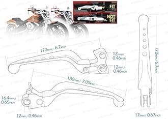 KiWAV Edge Cut Ergonomic Hand Control Levers Chrome compatible for Harley 96-07 Dyna Sportster Touring