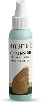 Omumsie No Tension Baby Oil | Growing kids pain relief massage oil with Mint Crystals, Turmeric Root extract and Black Pepper For leg & body pains - 100 ml