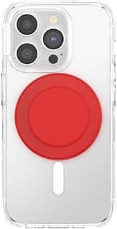 PopSockets Phone Grip for MagSafe with Kickstand, Magnetic Stand, Swappable Top, Secure Hold for iPhone MagSafe Cases, Phone & Tablet Grip - Basic Rosso