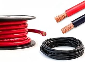 Hi-Flex Battery Cable 16mm² - 95mm² Black & Red PVC Heavy Duty Flexible Copper Welding Wire Starter Inverter Cable (70mm, 485 Amps, Black, 2 Metre)