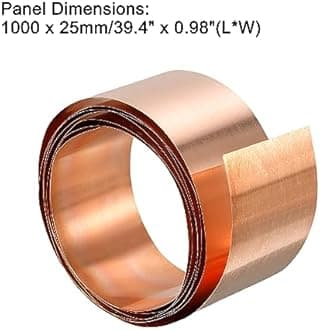 uxcell Copper Sheet Roll, Metal Foil Plate 1000mm x 25mm x 0.8mm