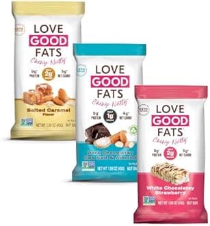 LOVE GOOD FATS Keto Certified, Non-GMO, Gluten Free, No Added Soy, Sustainable Palm Oil, Kosher Variety Pack of 19.08 Ounce Snack Food Bars