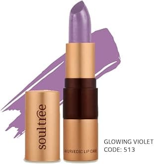 SOULTREE Ayurvedic Lipstick - Glowing Violet 513, 4.5g