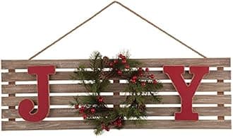 Glitzhome 29.9" L Wooden Christmas Joy Wall Decor Farmhouse Style Christmas Home Decor
