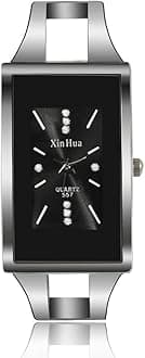 Women Simple Crystal Cuff Bangle Bracelet Analog Quartz Wrist Watches