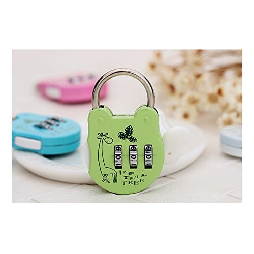 DGBM Creative Design Mini Giraffe Prints Padlock Backpack Locks (Green)