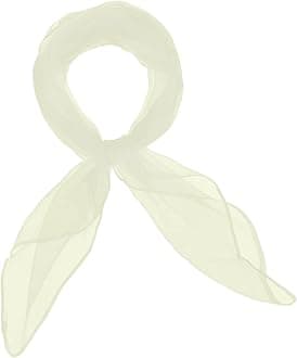 Basic Sense Plain Square Chiffon Neck Scarf For Lady Retro 50s Light Weight