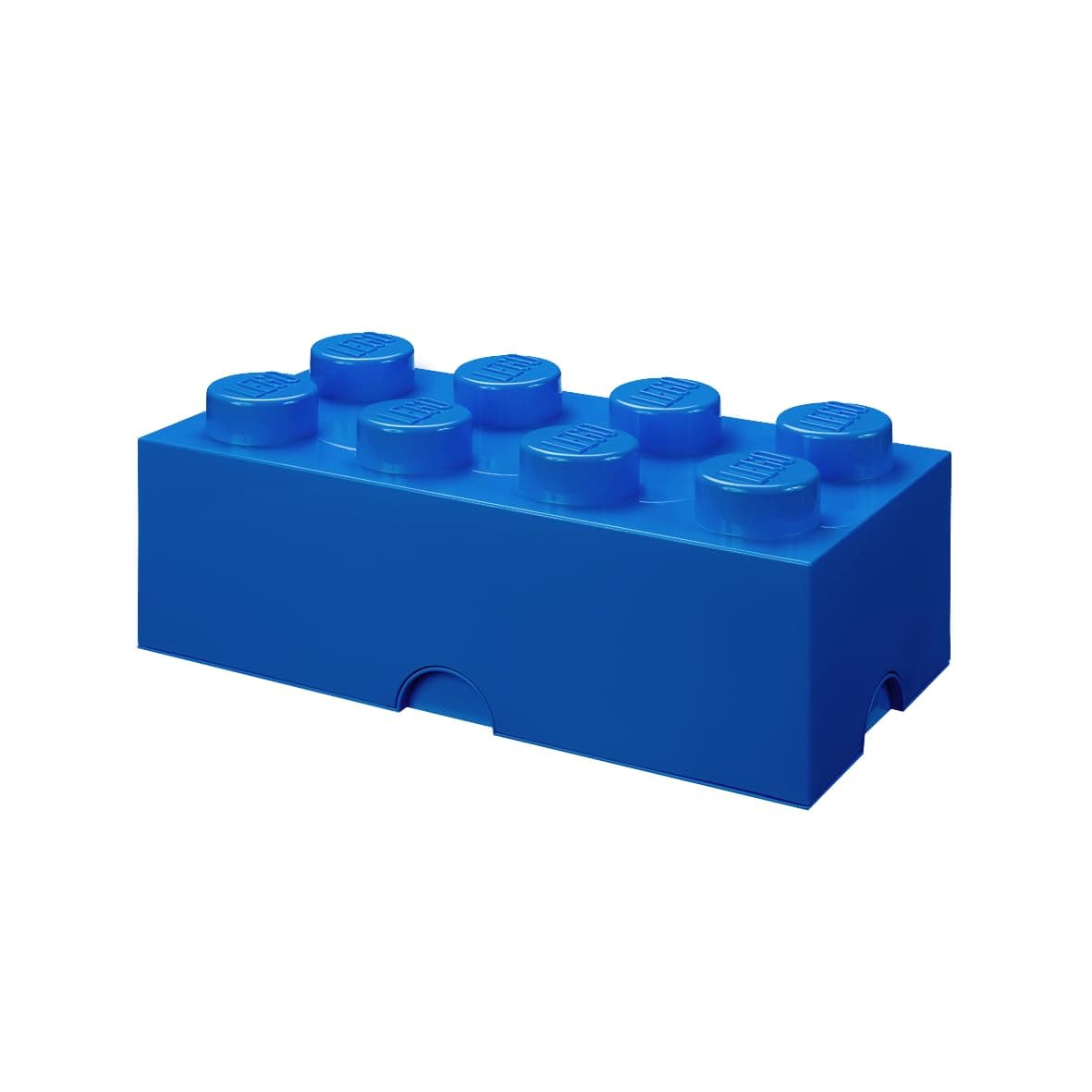 LEGO Storage Brick 8 Knobs BLUE - Stackable Plastic Storage Box with Lid for Kids and Adults, Ideal Desk Organizer and Toy Box - 12.1L Capacity