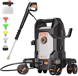 AIVOLT Pressure Washer, Anti-Tipping Power Washer Surge Pressure 2400PSI with 36FT Cable & 25FT Hose, 4 Nozzles, Soap Tank, High Pressure Cleaner Machine for Car Washing, House, Garden