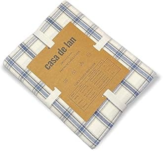 Casa De Lan Rectangle Table Cloth - Table Cover - Cotton Mitered Stitched - Checks Table Covers for Kitchen Dining, Wedding, Decorations, & Parties - 60x120 in - Blue Plaid