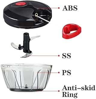 Cambom Manual Food Chopper - Hand Pull String Vegetable Chopper, Durable BPA Free Food Safe Material (Black)