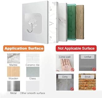 10Pcs Wall Hooks Strong Acrylic Backing Glue Wall Hooks Self-Adhesive for Bathroom, Kitchen Waterproof Ultra Adhesive,Transparent