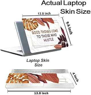 Inkykart Floral D18 Top+Wrist Pad Vinyl Laptop Skin/Sticker/Cover for 14 Inches Laptops Laminated-Removable-HD Quality Compatible for Hp-Dell-Sony-Lenovo-Asus etc.(13.8x9.6 Inches)