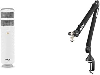 Rode Podcaster USB Mic and PSA1+ Studio Arm with Cable Management, Black