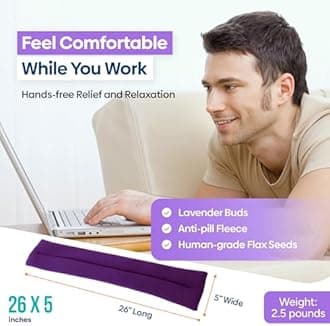 Purple : Sunny Bay Extra Long Neck Heating Wrap, Lavender Scented, Purple, 2.5 Pounds