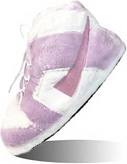 Sneaker Slippers Non Slip Sole Indoor House Plush Slippers Unisex Indoor Floor Cotton Shoes (PURPLE-ZS,5.5,12)