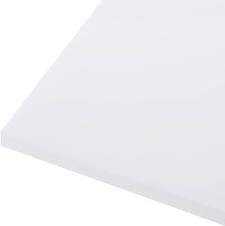 Rebower 610 x 152 x 6mm HDPE Plastic Sheet, High Density Polyethylene Sheet Cutting Board White Solid Block, [for Marine, DIY, Home Floor]