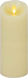 Luminara Moving Flame LED Pillar Flameless Candle, 9-inch, Vanilla Honey Scented, Ivory