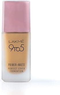 Lakme 9To5 Primer + Matte Perfect Cover Foundation, W120 Warm Crème, 25 ml