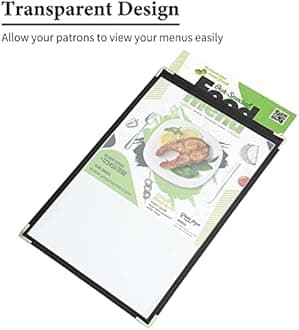 12PCS 8.5 x 14 Inch Menu Covers Single Page 2 View, Transparent Restaurant Menu Holder for Restaurant Bar Cafe (Black)
