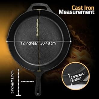 Pre Seasoned Cast Iron Skillet (12.5 inch) by Utopia Kitchen