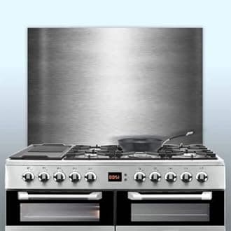 Displaypro 0.9mm Thick Brushed Stainless Steel Kitchen Cooker Hob Wall Splashback (750, 900)