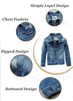 Boys' Denim Jacket Outerwear, 12M-14 Years