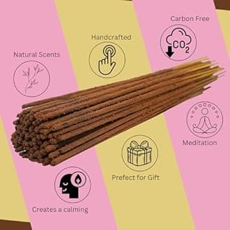 Bless-CINNAMON Incense - 100% Natural, Handmade, Hand-Dipped, Organic, Chemicals-Free. For Purification, Relaxation, Positivity, Yoga, Meditation. The Best Woods Scent (150GM, 100 Sticks)