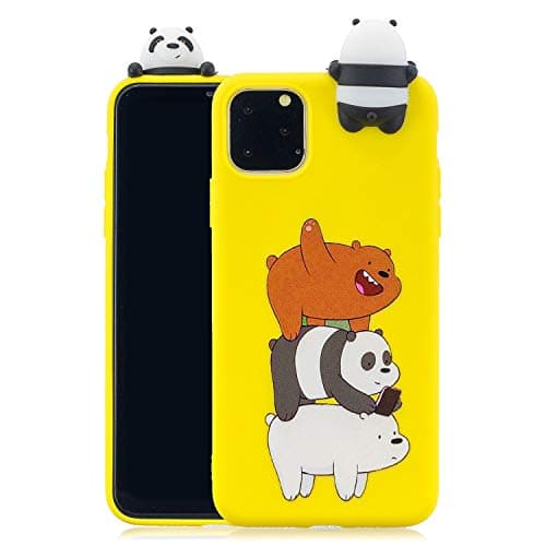 Soft Shockproof Case for [ iPhone 11 Pro Max ] (6.5-inch), MerKuyom TPU IMD Rubber Slim-fit [Flexible Gel] Silicone Skin Cover Case for Apple iPhone 11 Pro Max (6.5") (Lovely Yellow Bears)