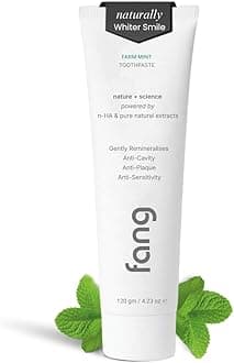 Fang Farm Mint Natural Toothpaste|Fluoride Free Hydroxyapatite|Teeth Whitening|Heals Sensitive Teeth|Fights Cavities,Gum Diseases & Bad Breath|SLS & Chemical Free|Organic, Vegan|100 grams(Pack of 1)
