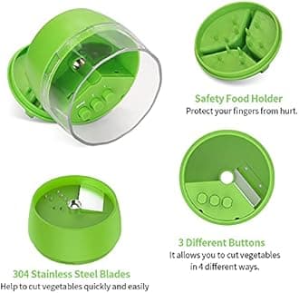 Spiralizer - Handheld Spiralizer Vegetable Slicer, 4 in 1 Veggie Spiral Cutter, Zoodle Pasta Spaghetti Maker
