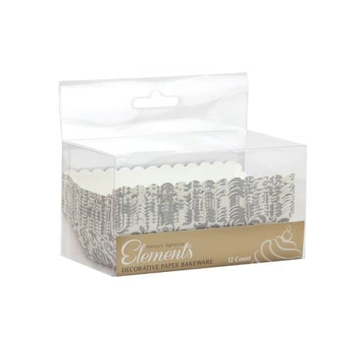 Hanna K. Signature 12 Count Elements Rectangle Mini Loaf Baking Pans, Silver