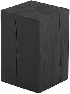 Wooden Cube Pedestal For Parties, Vintage Texture Sculpture Display Base, Floor-Standing Photography Props Columns, Strong Load-Bearing Plinth Stand(Black,30x30x45cm)