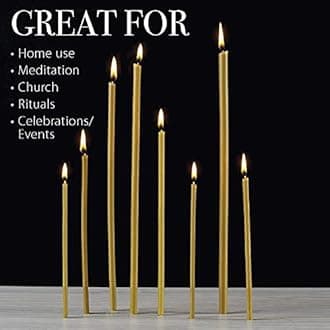 Danilovo Pure Beeswax Candles - No-Drip, Smoke-Less, Tall, Thin Taper Candles – Decorative Candles for Church Prayer, Decor or Birthday Candles – Honey Scented Candles – 10.4”x0.28” (Yellow, 100pcs)