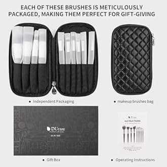 DUcare 10Pcs Makeup Brushes Set Foundation Eyeshadow Kits with Cases