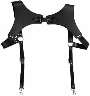 PU Leathers Suspenders For Men Vintage Men Harness Punk Apparels Strap Chest Shoulder Belt Accessories Leathers Suspenders For Men Wedding