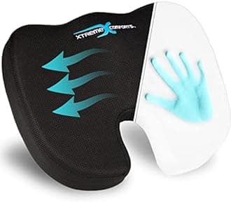 Coccyx Orthopedic Comfort Foam Seat Cushion - Helps With Sciatica Back Pain - Also Great for a Truck Driver, Driving a Car or Any Auto. Coccyx Cushions Are Perfect for Your Office Chair, Wheelchair, Airplane and Sitting on the Floor Gives Relief From Tailbone Pain. 100% Memory Foam Guaranteed to Never Go Flat!