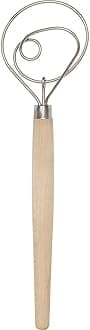 Dough Whisk, Single-Loop, 12 Inch, 18/8 Stainless Steel, For Gently Mixing Doughs, Batters, And Bread Mixes