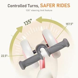 Colorful Lighting Baby Balance Bike, 1st Birthday Girl Gifts with 4 Silent Wheels & Soft Seat, Balance Bike 1 Year Old No Pedal, 12-24 Months Toddler Ride-on Toys, Kids Walker for Girls, Baby Pink