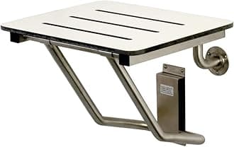 Kingston Brass KBSS1816 Adascape 18" x 16" Wall Mount Fold Down Shower Seat, Brushed Stainless Steel