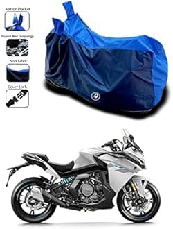 DUFFEL-Two Wheeler Bike Body Cover Compatible for Cfmoto 650gt Bs6 Heat Protectio/UV-Rays/Birds Dropping/DustProof/Waterproof All Variants [Nevay Blue]
