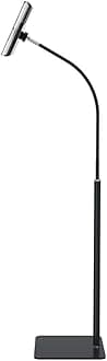 Tablet Floor Stand with Flexible Gooseneck and Stable Aluminum Base Suitable for 3.5” - 10.6” Smart Phone & Tablet Black