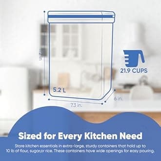 Chef's Path Extra Large Tall Food Storage Containers 175oz -BPA Free - 2 PC Set Pen and 8 Chalkboard Labels