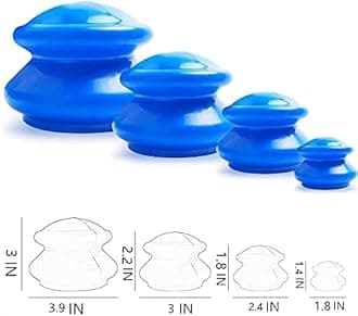 GUANGHUA 4 Size Cupping Therapy Set - Silicone Cupping Therapy Professional Studio & Home Use - Stronger Suction, Anti Cellulite, Muscle, Nerve, Joint Pain Relief