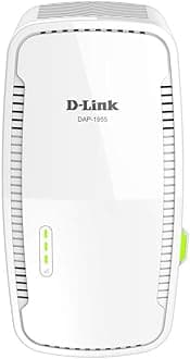 D-Link DAP-1955-US, WiFi Range Extender Mesh Gigabit AC1900 Dual Band Plug In Wall Signal Booster Wireless or Ethernet Port Smart Home Access Point, White