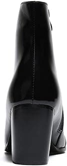 Santimon Mens Boots Casual Patent Leather Chelsea Dress Boots Zipper on Side Mid Calf Boots for Men