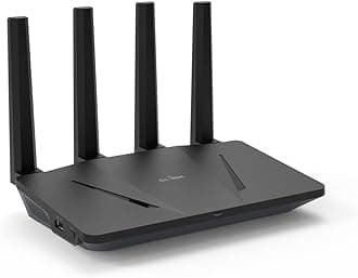 GL.iNet GL-AX1800(Flint) WiFi 6 Router - Dual Band Gigabit Wireless Internet Router | 5 x 1G Ethernet Ports | Up to 120 Devices | Great OpenVpn&Wireguard Speed | WPA3 Security | MU-MIMO | 802.11ax